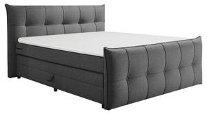 POSTELJA BOXSPRING 160 cm x 200 cm , tekstil, leseni material antracit