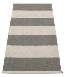 Antracitno siv/kremno bel zunanji in notranji tekač 70x150 cm Bob Charcoal Linen – Pappelina
