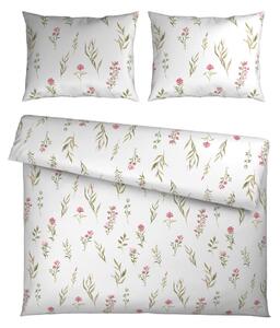 POSTELJNINA Mavie 200/200 cm saten roza, bela