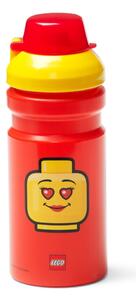 Rdeča steklenička za vodo z rumenim pokrovom LEGO® Iconic, 390 ml