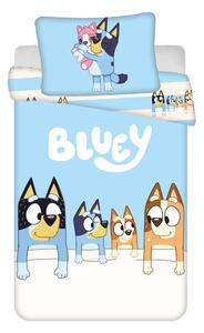 Modra bombažna otroška posteljnina za otroško posteljico 100x135 cm Bluey – Jerry Fabrics