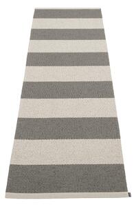 Antracitno siv/kremno bel zunanji in notranji tekač 70x225 cm Bob Charcoal Linen – Pappelina