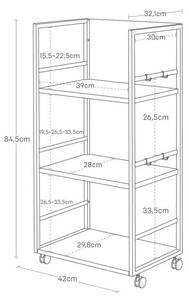 Črn kovinski regal na koleščkih 42x84,5x32 cm Tower – YAMAZAKI