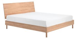 Zakonska postelja iz masivnega hrasta brez letvenega dna 180x200 cm v naravni barvi Forrest – Vipack
