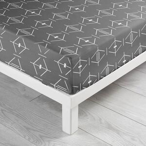 Temno siva napenjalna bombažna rjuha 140x190 cm Aristide – douceur d'intérieur