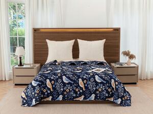 Pregrinjalo za posteljo DENIM BIRDS, modra Dimenzije: 170 x 210 cm