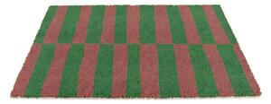 Predpražnik iz kokosovih vlaken 40x60 cm Pink & Green Half Stripes – Artsy Doormats