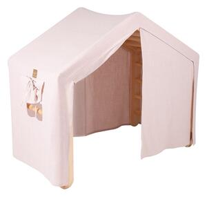 Piklerjev trikotnik iz masivnega bora v rožnati in naravni barvi 112x61x94 cm Montessori – Meowbaby