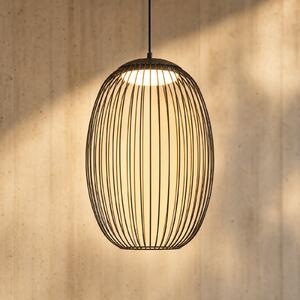 Lucande LED-zunanja viseča svetilka Richi, črna, 40 cm, z možnostjo zatemnitve, zatemnjen, Črna, Kovina, Sodobni