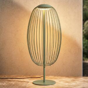 Lucande LED-zunanja stoječa svetilka Richi, zelena, višina 90 cm, IP44, Zelena, Kovina, Sodobni