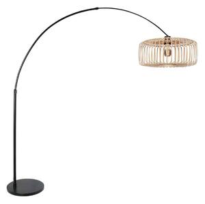 Steinhauer Stoječa svetilka Sparkled Light, črna/naravni bambus, 240 cm, Črna, Dnevna soba / jedilnica, Kovina