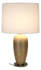 Holländer Namizna svetilka OMEGA OVAL, zlata/bela, višina 65 cm, keramika E27, Zlata / medeninasta, Dnevna soba / jedilnica, Keramika