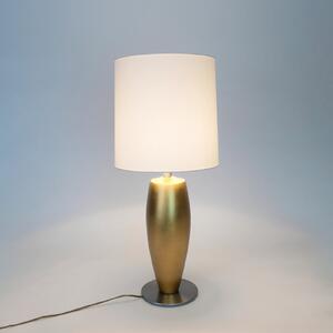 Holländer Namizna svetilka OMEGA SOTTILE, zlata/bela, višina 80 cm, keramika, E27, Zlata / medeninasta, Dnevna soba / jedilnica, Keramika