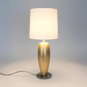 Holländer Namizna svetilka OMEGA SOTTILE, zlata/bela, višina 68 cm, keramika, E27, Zlata / medeninasta, Dnevna soba / jedilnica, Keramika