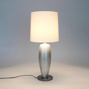 Holländer Namizna svetilka SIGMA SOTTILE, srebrno-bela, višina 68 cm, keramika, E27, Kovinska, Dnevna soba / jedilnica, Keramika
