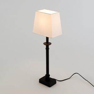 Holländer Namizna svetilka PALMARIA, črno-bela, višina 52 cm, kovina, E14, Črna, Dnevna soba / jedilnica, Aluminij