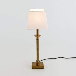 Holländer Namizna svetilka PALMARIA, zlata/bela, višina 52 cm, kovina, E14, Zlata / medeninasta, Dnevna soba / jedilnica, Aluminij