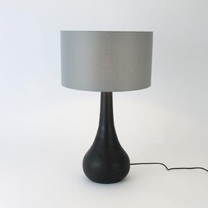 Holländer Namizna svetilka RODOLFO, črna/siva, višina 63 cm, les/chintz, Črna, Dnevna soba / jedilnica, Les