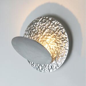 Holländer LED-stenna svetilka CORONARE, premer 26 cm, srebrna barva, kovina, z možnostjo, zatemnjen, Kovinska, Dnevna soba / jedilnica, Kovina, Sodobni