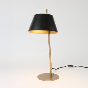 Holländer Namizna svetilka ADEA, črna/zlata, višina 61 cm, kovina, E27, Zlata / medeninasta, Dnevna soba / jedilnica, Kovina, Sodobni