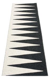 Črno-bel zunanji in notranji tekač 70x250 cm Vivi Black – Pappelina