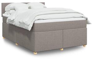 VidaXL Box spring postelja z vzmetnico taupe 140x190 cm blago