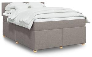 VidaXL Box spring postelja z vzmetnico taupe 140x190 cm blago