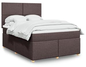 VidaXL Box spring postelja z vzmetnico temno rjava 140x200 cm blago