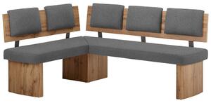 KOTNA KLOP, tekstil, leseni material barve hrasta, sivorjava
