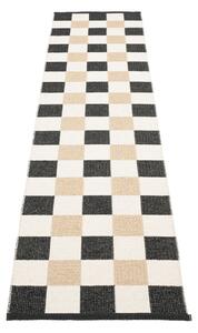 Črn/kremno bel zunanji in notranji tekač 70x300 cm Pix Black Vanilla – Pappelina