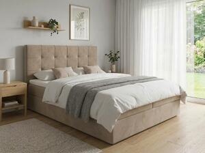 Oblazinjena postelja boxspring DIRELIS TRINITY 140x200 cm bež Vzmetnica: Vzmetnica Bonell