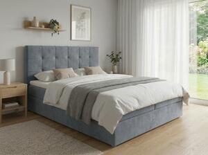 Obložena postelja boxspring DIRELIS TRINITY 140x200 cm siva Vzmetnica: Vzmetnica Bonell