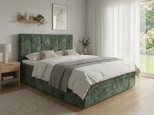 Oblazinjena postelja boxspring DIRELIS VIBE 180x200 cm temno zelena Vzmetnica: Vzmetnica Bonell
