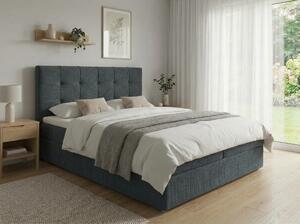Oblazinjena postelja boxspring DIRELIS VIBE 140x200 cm temno siva Vzmetnica: Vzmetnica Bonell