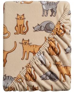 Rjuha mikropliš COLORED CATS 90x200 cm kremna