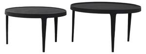 Črne okrogle mizice v kompletu 2 ks ø 75 cm Tobias – Light & Living
