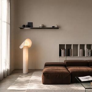 Lucande LED-stoječa svetilka Sansibar, bež, 110 cm, z možnostjo regulacije, zatemnjen, Bež, spalnica, Tkanine / tekstil, Dizajn