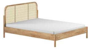 Zakonska postelja iz masivnega hrasta brez letvenega dna 180x200 cm v naravni barvi Olive Rotan – Vipack