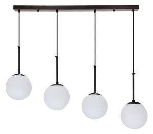 Črna viseča svetilka s steklenim senčnikom 15x84 cm Pompei - Candellux Lighting