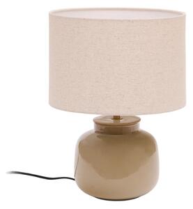 Bež keramična namizna svetilka s tekstilnim senčilom (višina 40 cm) Tay – Kave Home