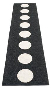 Črno-bel zunanji in notranji tekač 70x300 cm Vera Black – Pappelina