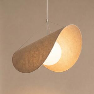 Lucande LED-visoka svetilka Sansibar, bela, platno, z enim žarilom, zatemnjen, Bež, Dnevna soba / jedilnica, Tkanine / tekstil, Dizajn