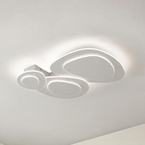Lindby LED stropna svetilka Delar, 60 x cm, CCT, z možnostjo zatemnitve, zatemnjen, Bela, Dnevna soba / jedilnica, Plastika, Sodobni