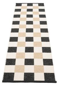 Črn/kremno bel zunanji in notranji tekač 70x240 cm Pix Black Vanilla – Pappelina