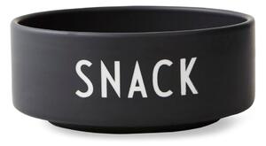 Črna porcelanasta skleda Design Letters Snack, ø 12 cm