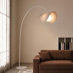 Lucande LED-lokasta svetilka Sansibar, bež, 180 cm, z možnostjo regulacije, zatemnjen, Bež, Dnevna soba / jedilnica, Tkanine / tekstil, Dizajn