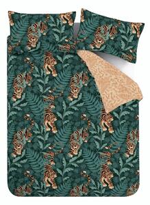 Zelena/rjava enojna posteljnina 135x200 cm Tropic Tiger Leaf – Catherine Lansfield