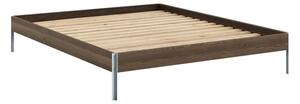 Rjava zakonska postelja iz masivnega bora z letvenim dnom 160x200 cm Core – Karup Design