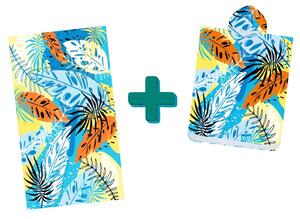 Plažni set SUMMER FRESH – brisača 100×180 cm in pončo 80×145 cm, barvna