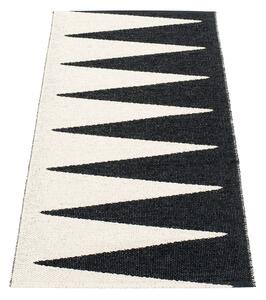 Črno-bel zunanji in notranji tekač 70x150 cm Vivi Black – Pappelina
